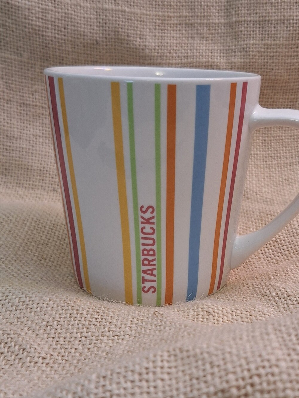 🌈 Vintage 2005 Starbucks Rainbow Stripe Coffee Mug, Collectable, 14 Oz